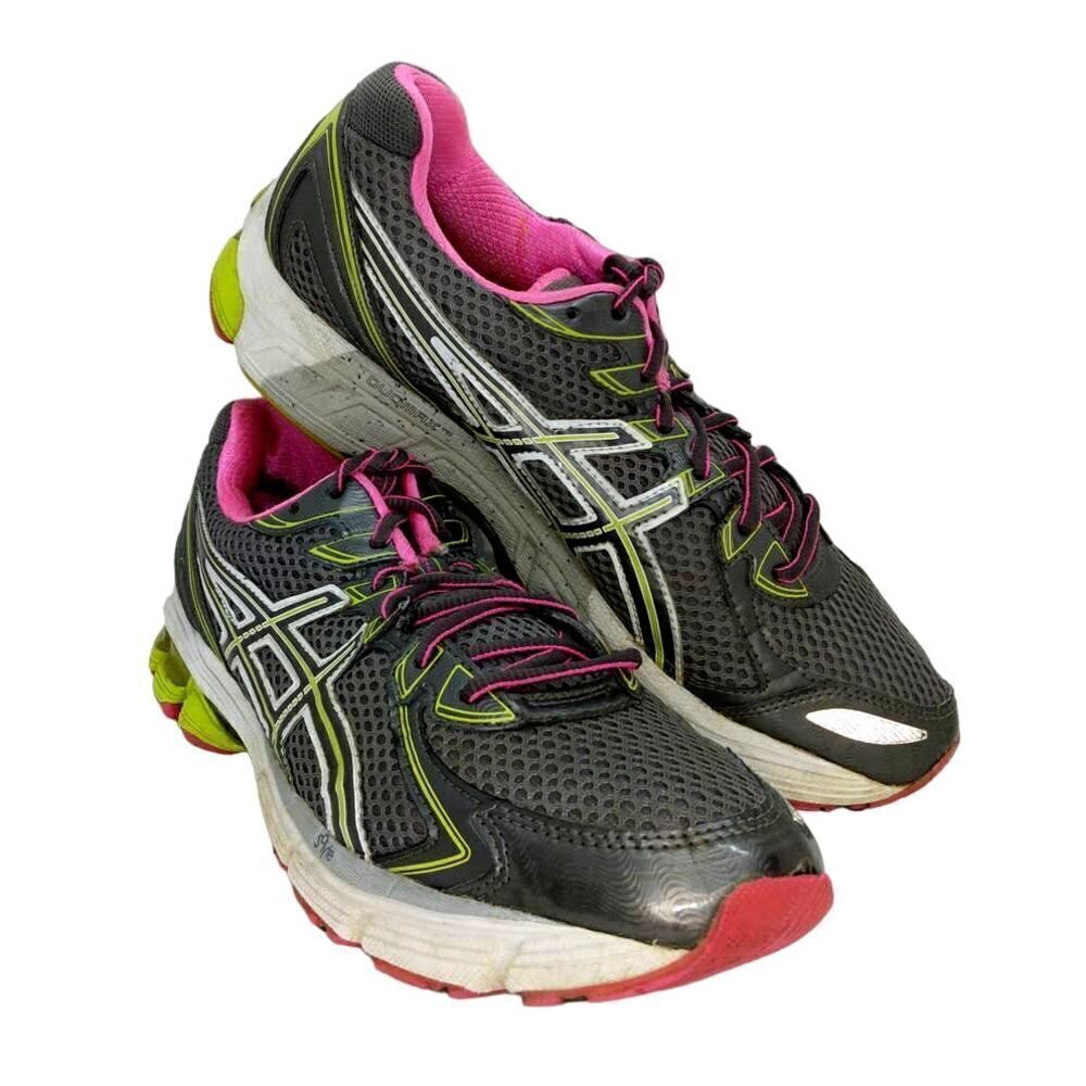 Asics Gel GT2170 Womens Pre-owned Gray w/Pink & Yellow Accents Sneakers - sz. 10